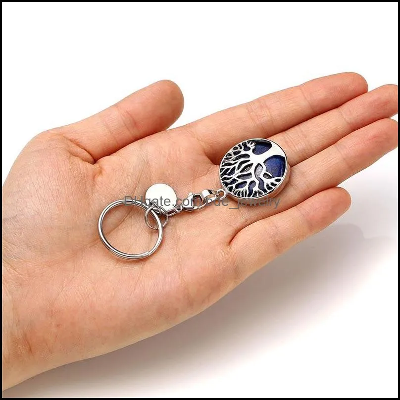 tree of life natural rose quartz gem stone key ring healing crystal keychain jewelry birthday keyrings gift