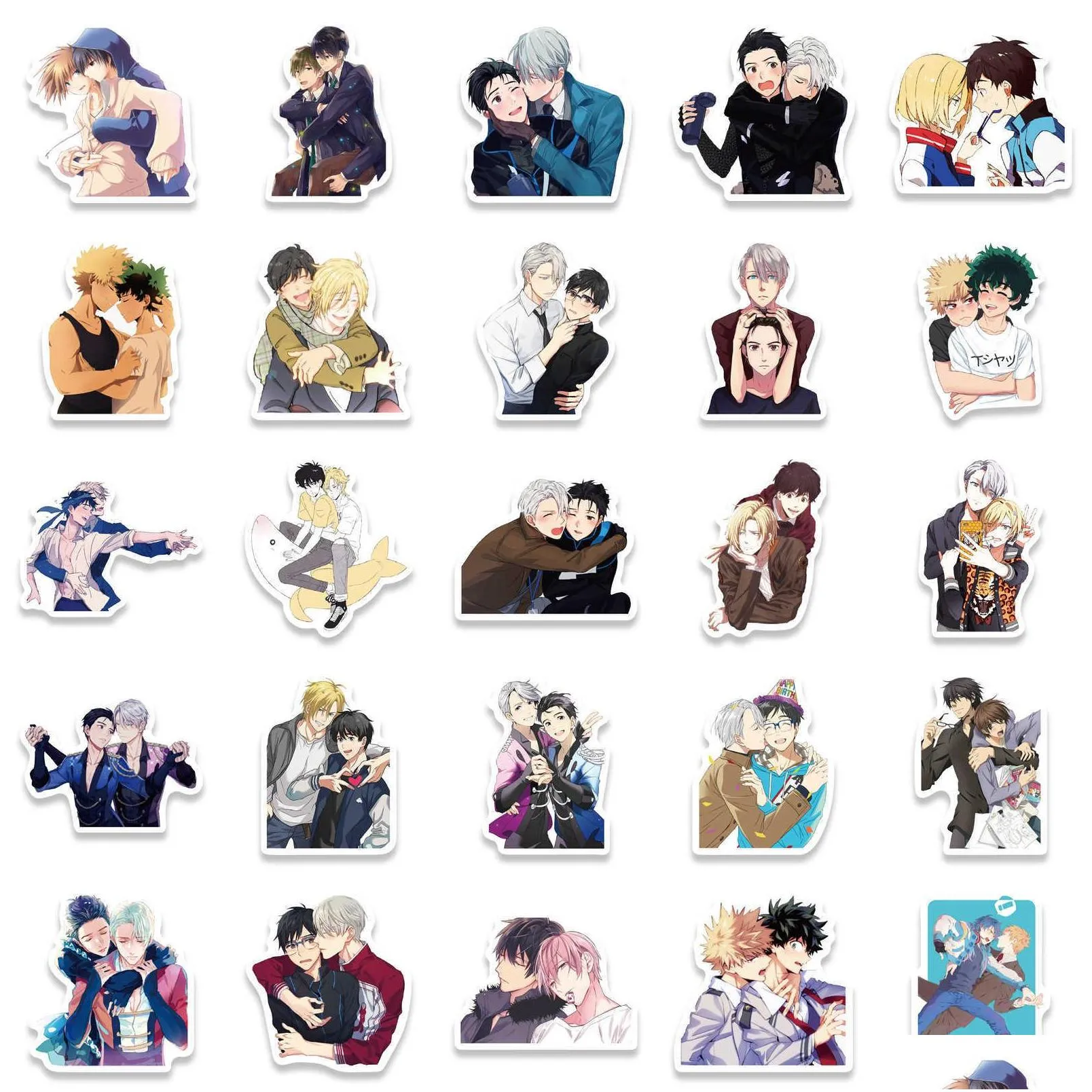 50pcs sticker japan anime bl yaoi for luggage laptop skateboard bicycle backpack decal pegatinas toy stickers for children fans gift