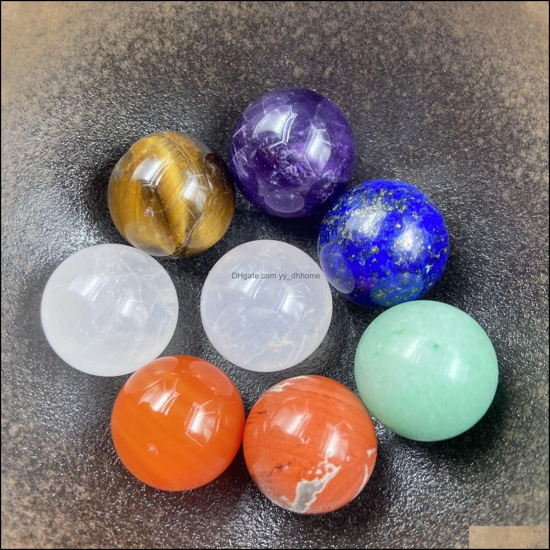 16mm round ball 7 chakra set reiki natural stone crystal stones ornaments quartz yoga energy bead chakra healing art craft yydhhome