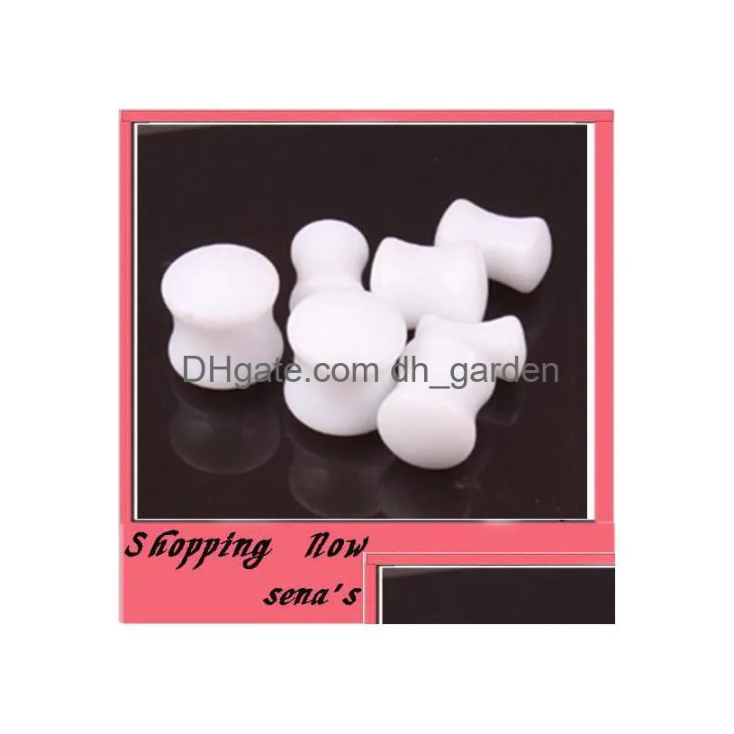 100pcs/lot 312mm white body jewelry acrylic solid flesh tunnel ear plug pierce