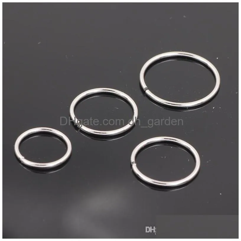 n30 nose jewelry wholesales 100pcs/lot mix 3 size body piercing jewelry stainless steel nose ring hoop ring