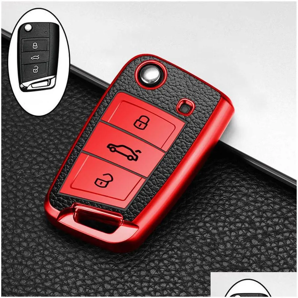 car key case cover for  polo golf 7 mk7 tiguan passat for skoda octavia kodiaq karoq seat ateca leon