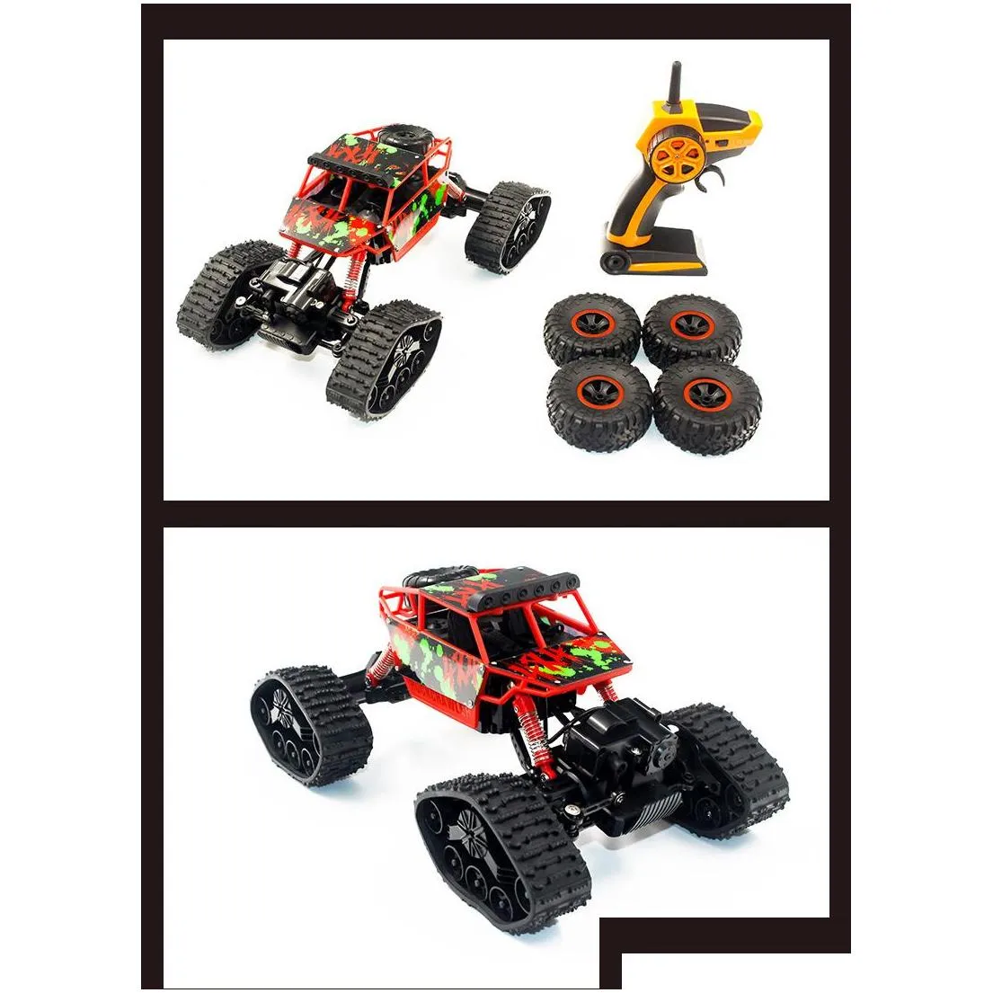 yy 2.4g rc crawlertype snow climbing car 118 monster truck suv with snow tire 4 spare tires ample power xmas kid birthday gift