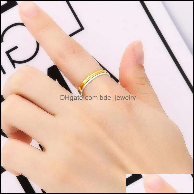 simple 1mm thin stainless steel couple ring for women mens fashion classic lover finger jewelry birthday gifts