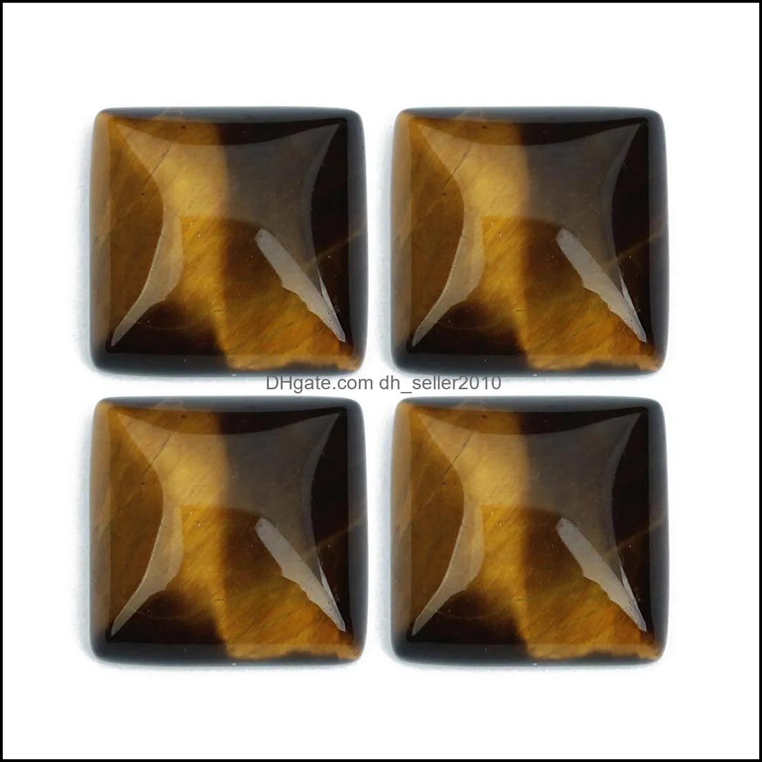 16mm square cutting opal rose tiger eye stone cab cabochon flat back for ring earring necklace making jewelry dhseller2010