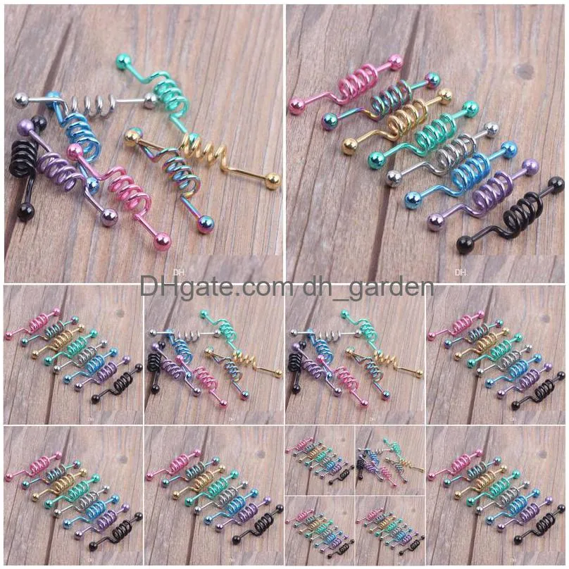 ear body jewelry anodized steel long industrial scaffod barbell bar ear stud earring piercing