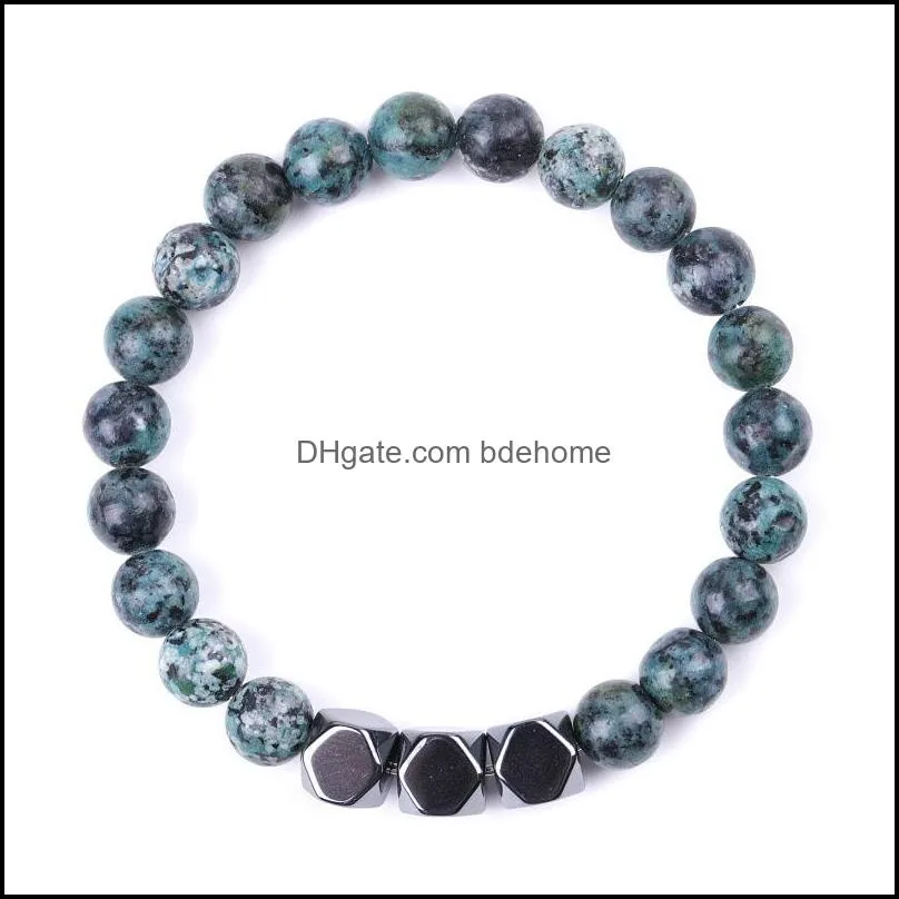 lover 8mm buddha imitated african turquoise stone bracelet handmade hematite beads bracelets summer men women jewelry gift