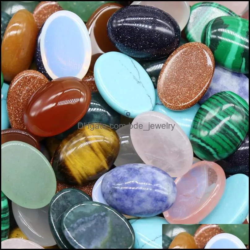 13x18mm flat back assorted loose stone oval cab cabochons beads for jewelry making healing crystal wholesale