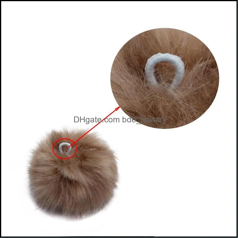imitation rex rabbit fur plush keychain bag cartoon key rings pendant cone car hair ball bag accessories keychains 8cm