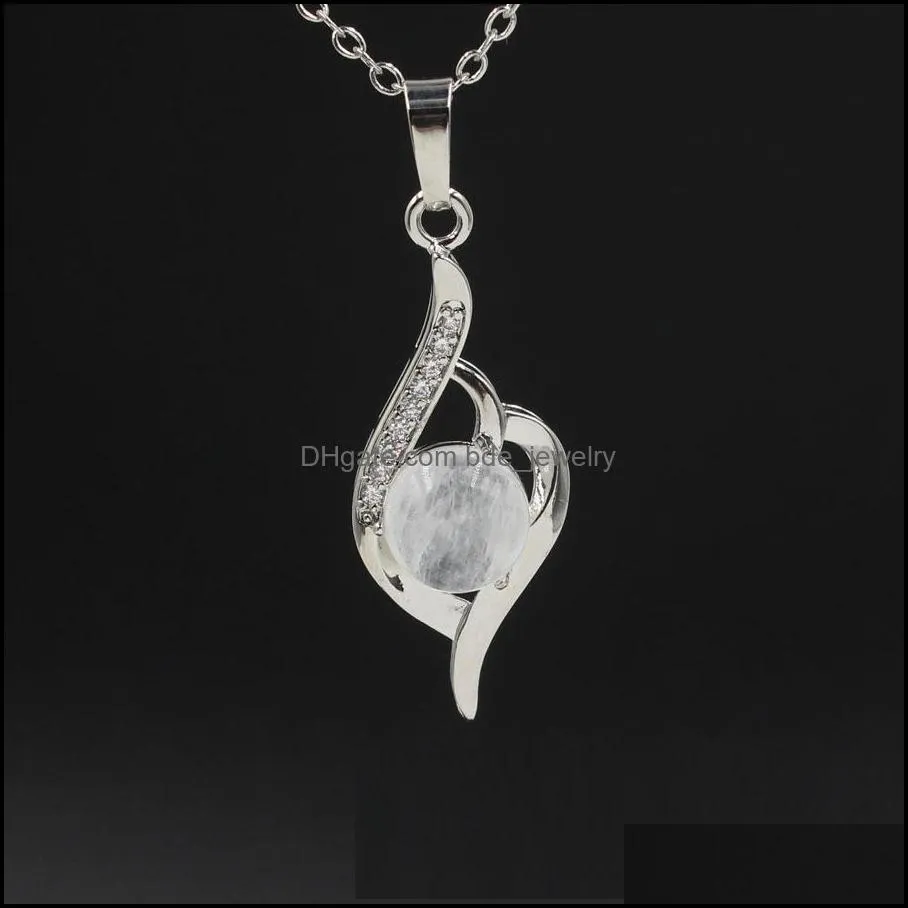 n heart reiki stones turquoise pink quartz charms pendant necklace for women men gift accessories