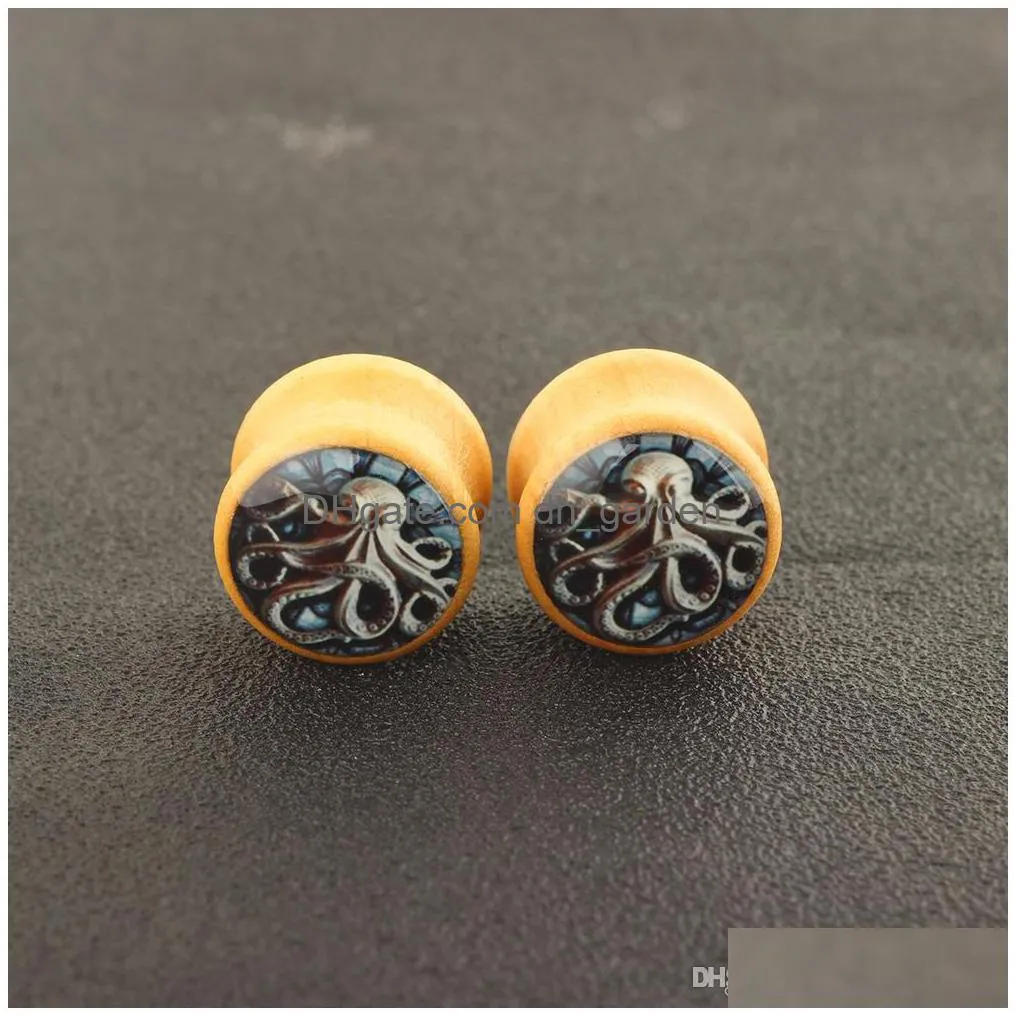 wood plugs for men women 616mm custom wooden ear gauges earrings tunnels for ear body jewelry stretcher kit