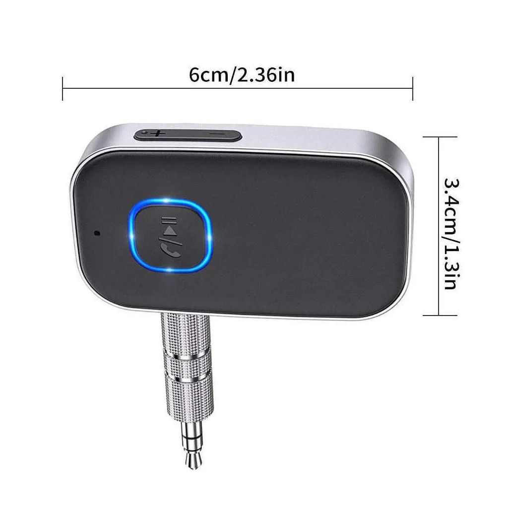 j22 receiver aux wireless bluetooth 5.0 car adapter portable audio adapter 3.5mm with microphone