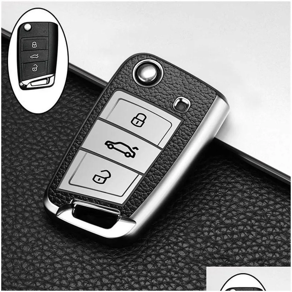 car key case cover for  polo golf 7 mk7 tiguan passat for skoda octavia kodiaq karoq seat ateca leon