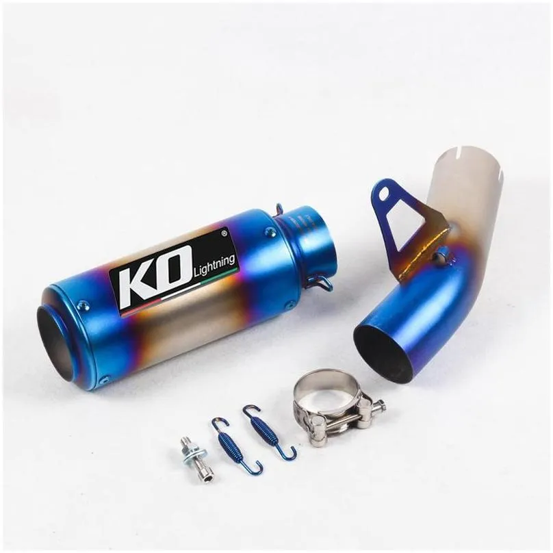 motorcycle exhaust system middle link pipe escape connection slip on 60mm muffler end tips modified for s1000rr 2021