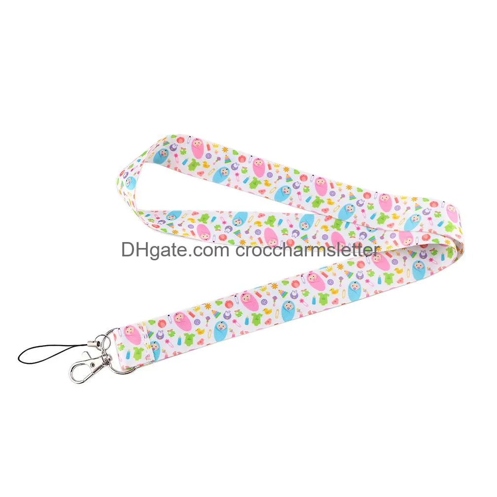 lx747 baby footprints keychains accessory mobile phone usb id badge holder keys strap tag neck lanyard for girls cute