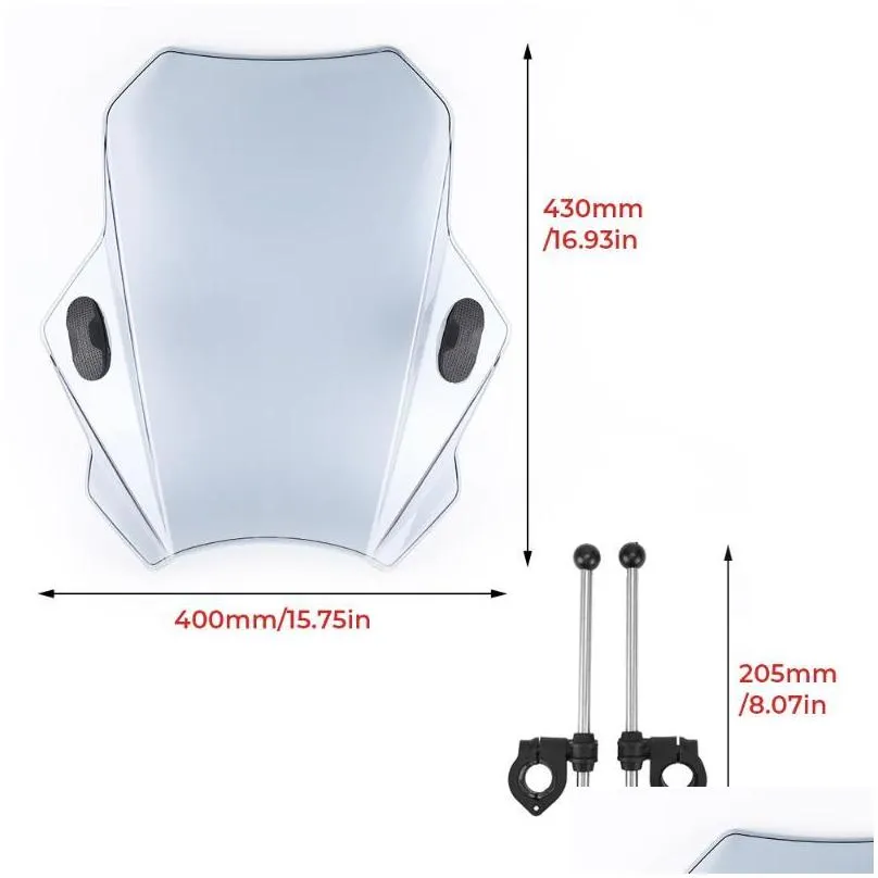 motorcycle windshield universal for g310r r1150r r1200r f800s f800st f650gs cb500x nc700x nc750x bicycle electric scooter