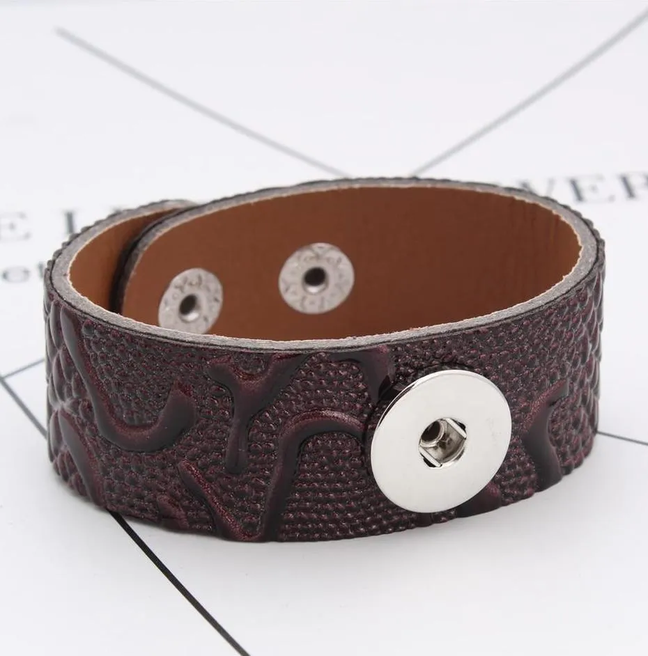  styles snaps jewelry wood color 18mm snap button bracelet pu leather band ginger snap button bracelet snap button jewelry