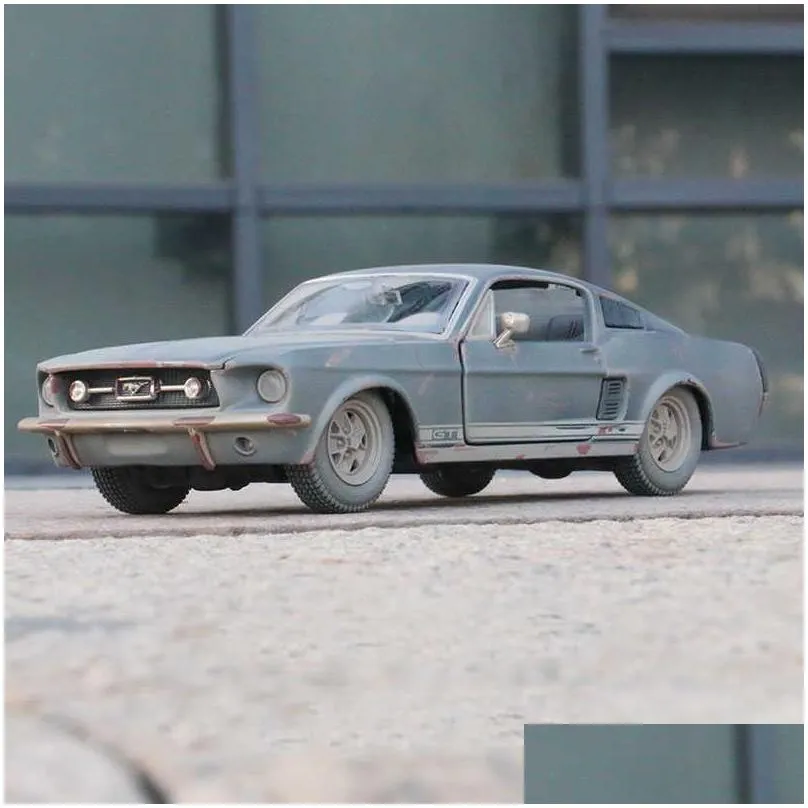 diecast 1/24 ford mustang gt modified 1967 make old simulation alloy car model gift display mini toys ornaments souvenir