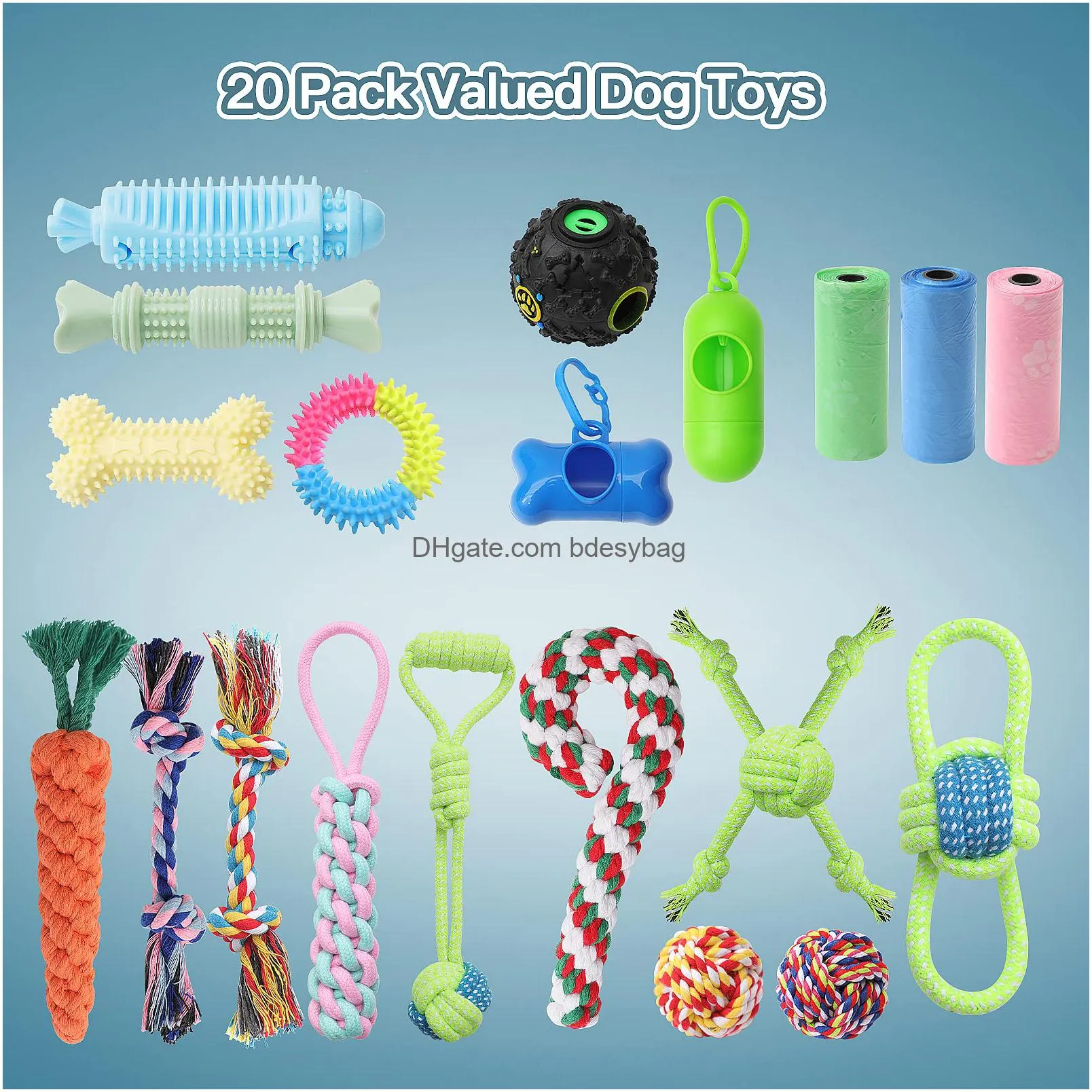 dog chew toys for puppy teething indestructible pet dog toys for puppy chewers interactive tug of war rope toys for puppies small dogs durable squeaky toys for boredom chew teething