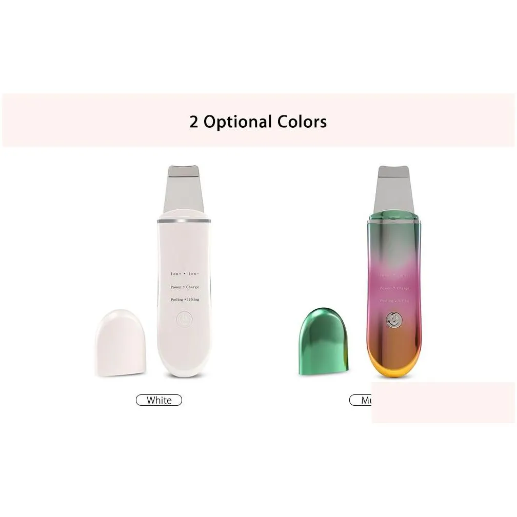 gradient rechargeable ultrasonic ion facial cleaner face skin scrubber cleansing spatula peeling vibration facial cleansing devices