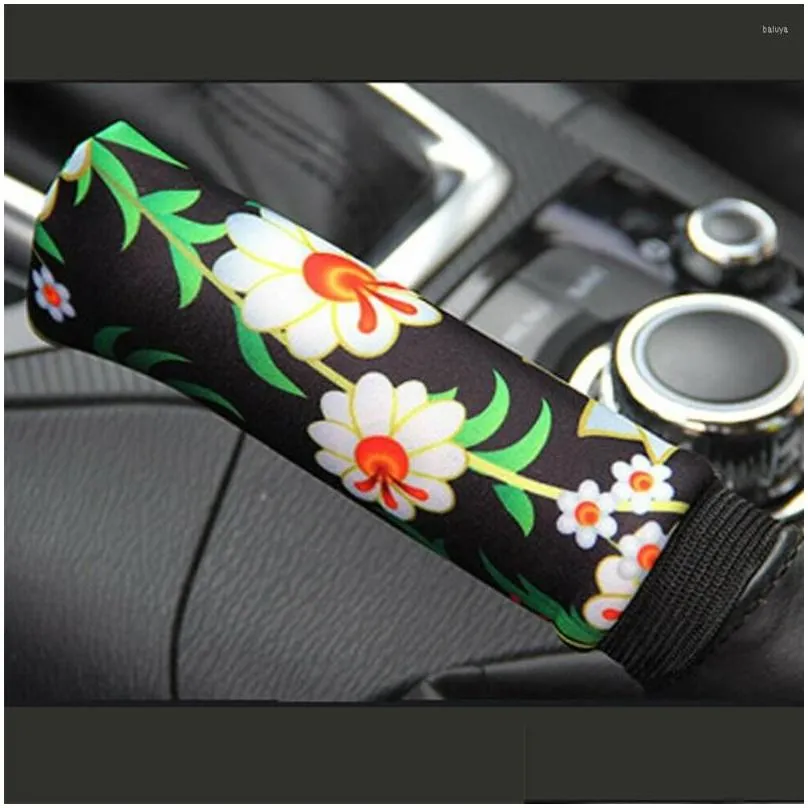 steering wheel covers 3pcs set unique flower auto car cover handbrake sleeve gearshift interior accessories