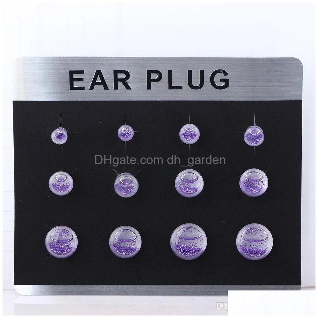 acrylic liquid ear plug flesh tunnels piercing earring gauge expander double flared stretcher body jewelry 60pcs 616mm