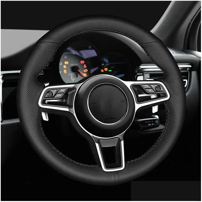 customized car steering wheel cover artificial leather braid antislip for porsche macan cayenne 20152016 car accessories