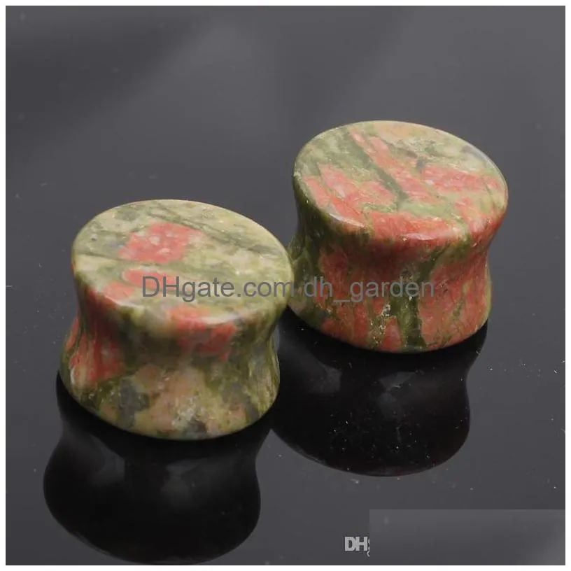 mix 518mm size 48pcs/lot nature stone ear gauge plugs ear stretcher flesh tunnels expander pierce