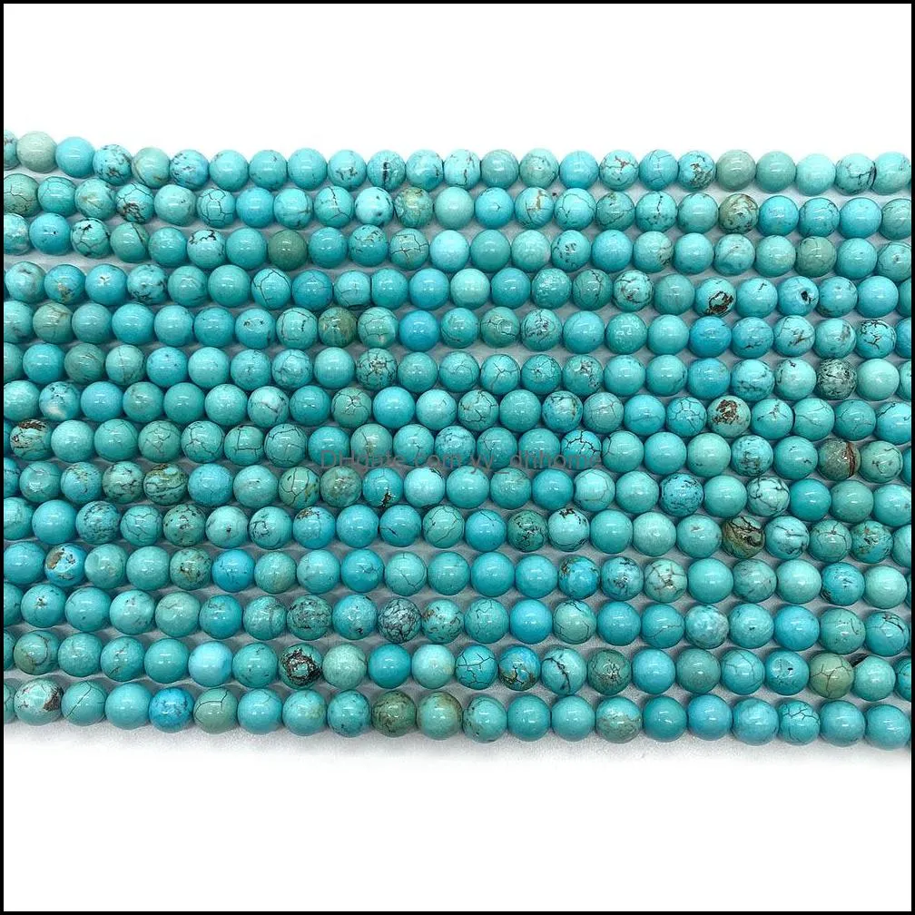 natural stones 6mm 8mm 10mm loose turquoise stone beads string diy bracelet accessories wholesale jewelry makin yydhhome