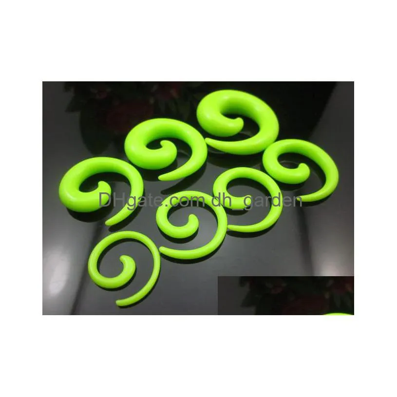 body jewelry punk ear spiral expander taper swirl plug stretcher piercing acrylic spiral black white wholesale
