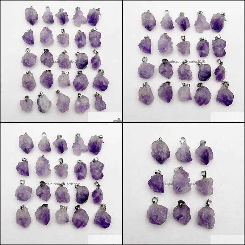 natural amethyst stone pendants for jewelry making charms irregular accessorie dhseller2010