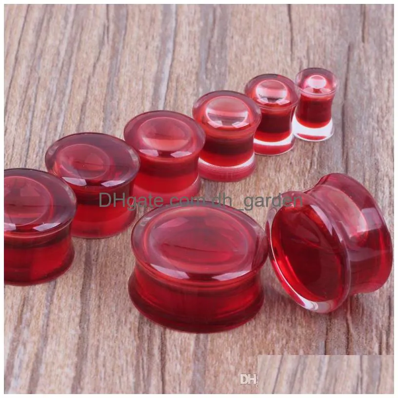 120pcs mix 616mm liquid red blood flesh tunnel ear plug piercing body jewelry piercing