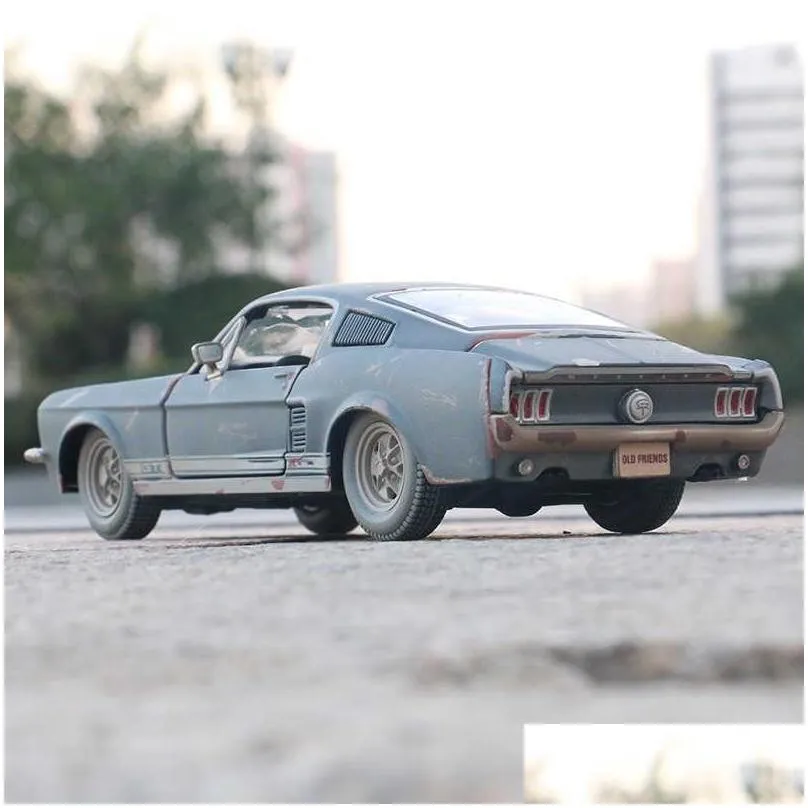 diecast 1/24 ford mustang gt modified 1967 make old simulation alloy car model gift display mini toys ornaments souvenir
