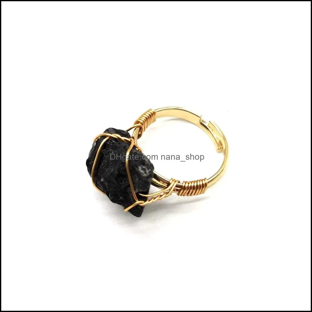 Amethyst Solitaire Ring Wire Wrap Natural Stone Rings Lapis Lazi