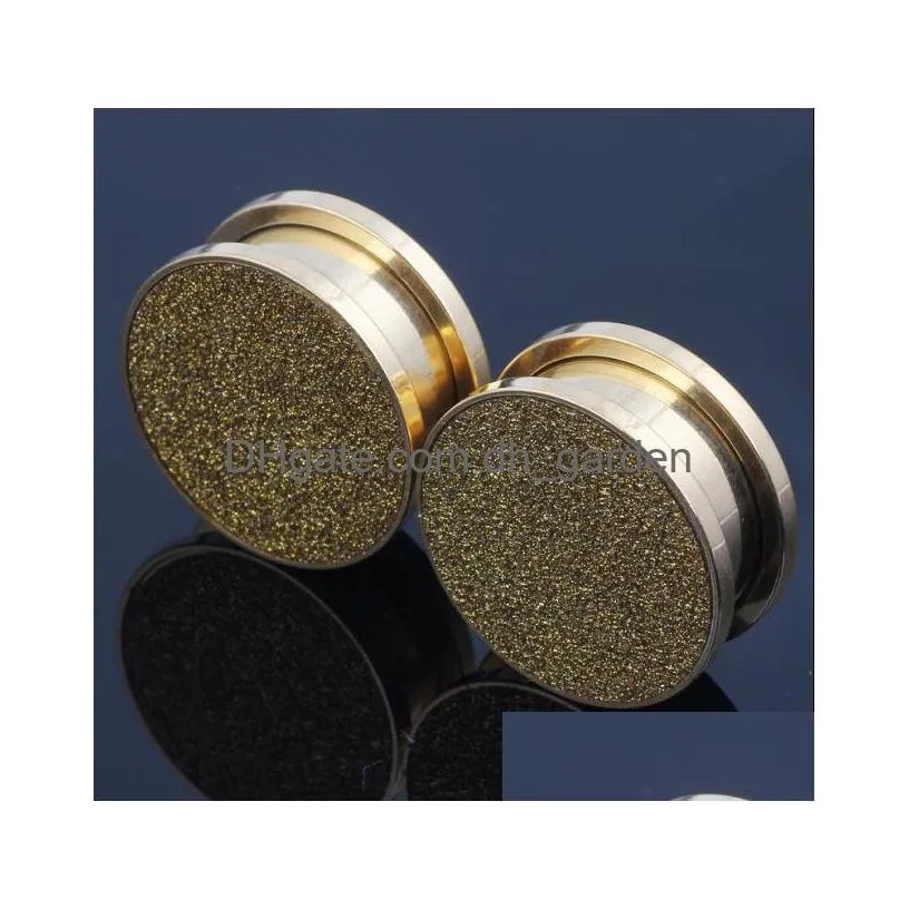 flesh tunnel plug glitter glitzer fake plug tunnel piercing silver gold 420mm body jewelry earring ear screw expander