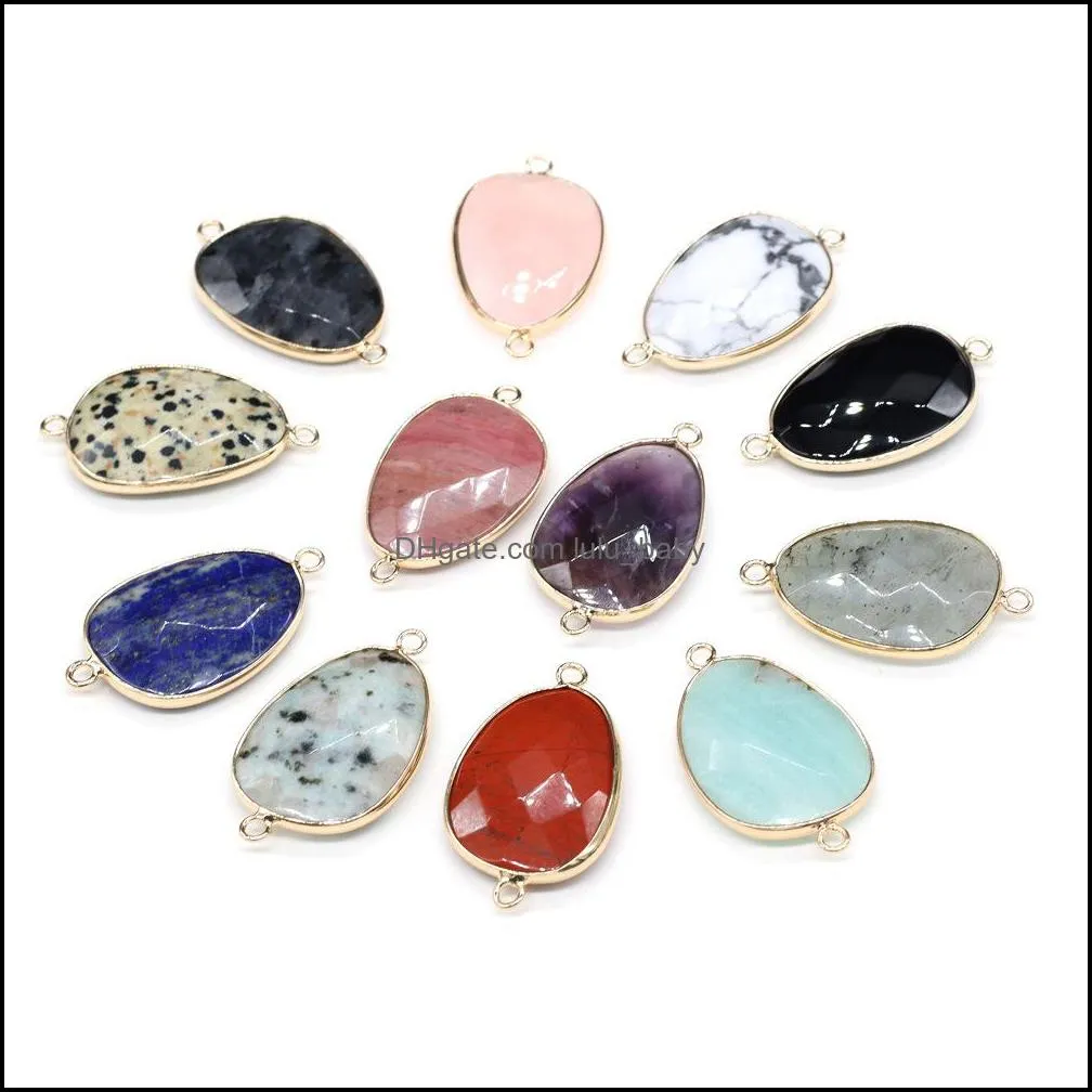 natural stone irregular rose quartz lapis lazuli amethyst pendant charms diy for druzy bracelet necklace earrings jewelry making