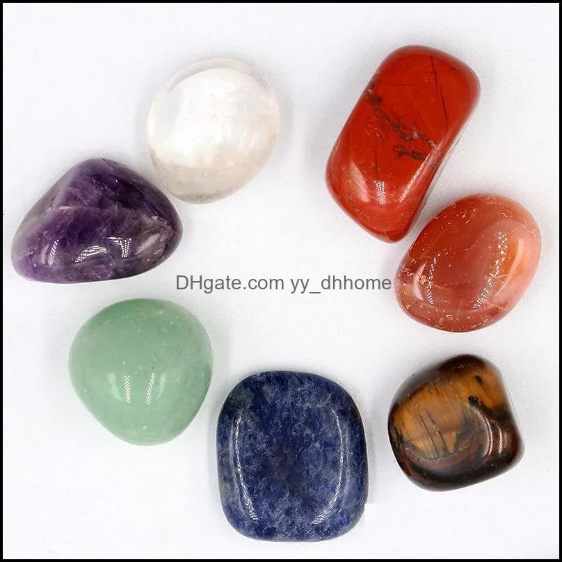 7 chakra box set reiki natural stone crystal stones ornaments hexagon prism quartz yoga energy bead healing art craft decorat yydhhome