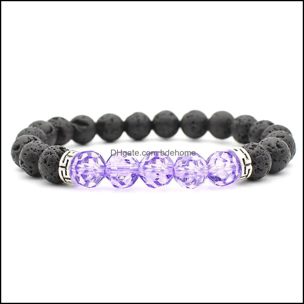 black lava stone beads bracelet  oil diffuser bracelets volcanic rock beaded hand strings spherical crystal charms