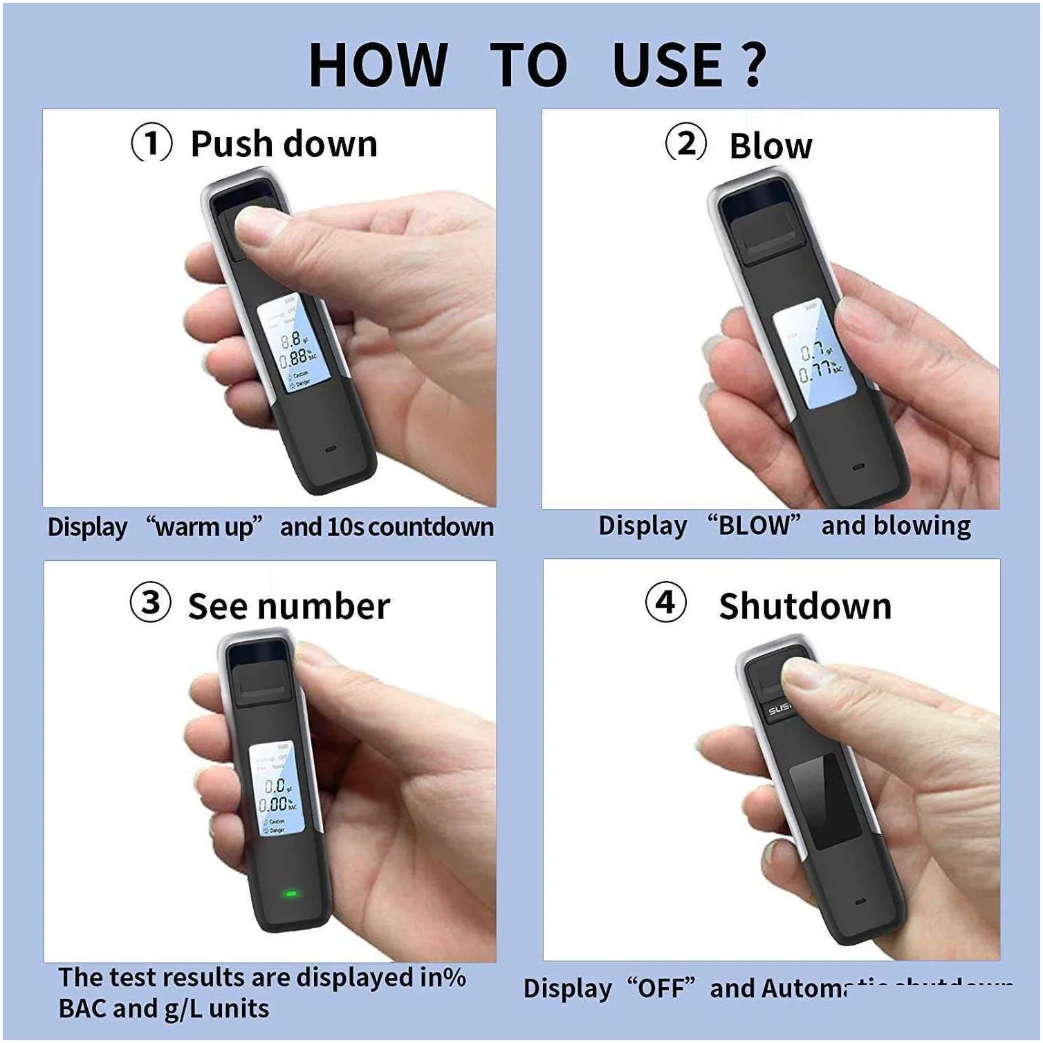 new portable car home alcohol testing noncontact alcohol breath tester with digital display screen usb rechargeable breathalyzer analyzer high