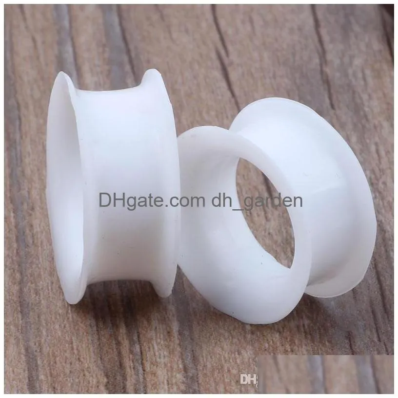 f28 mix 425mm white silicone double flare silicone flesh tunnel ear plug 192pcs body jewelry