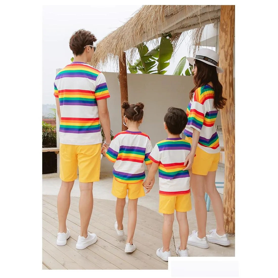 2019 new arrival family matching outfits summer t shirts comfortable colorful and yellow