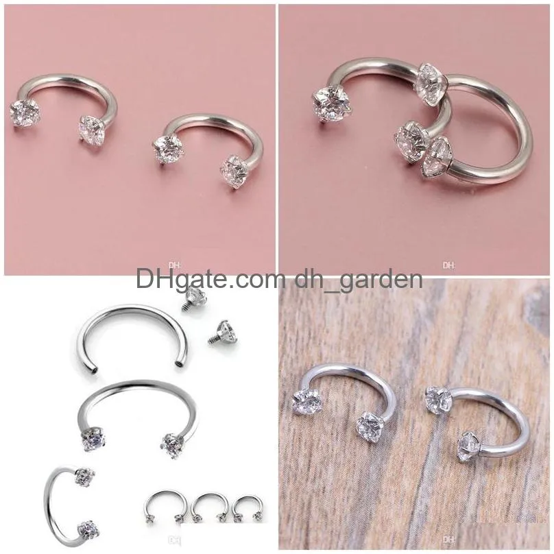 piercing septo nose lip eyebrow ear septum cartilage helix captive hoop ring percing labret nariz aro nez 16g 316 steel 8mm