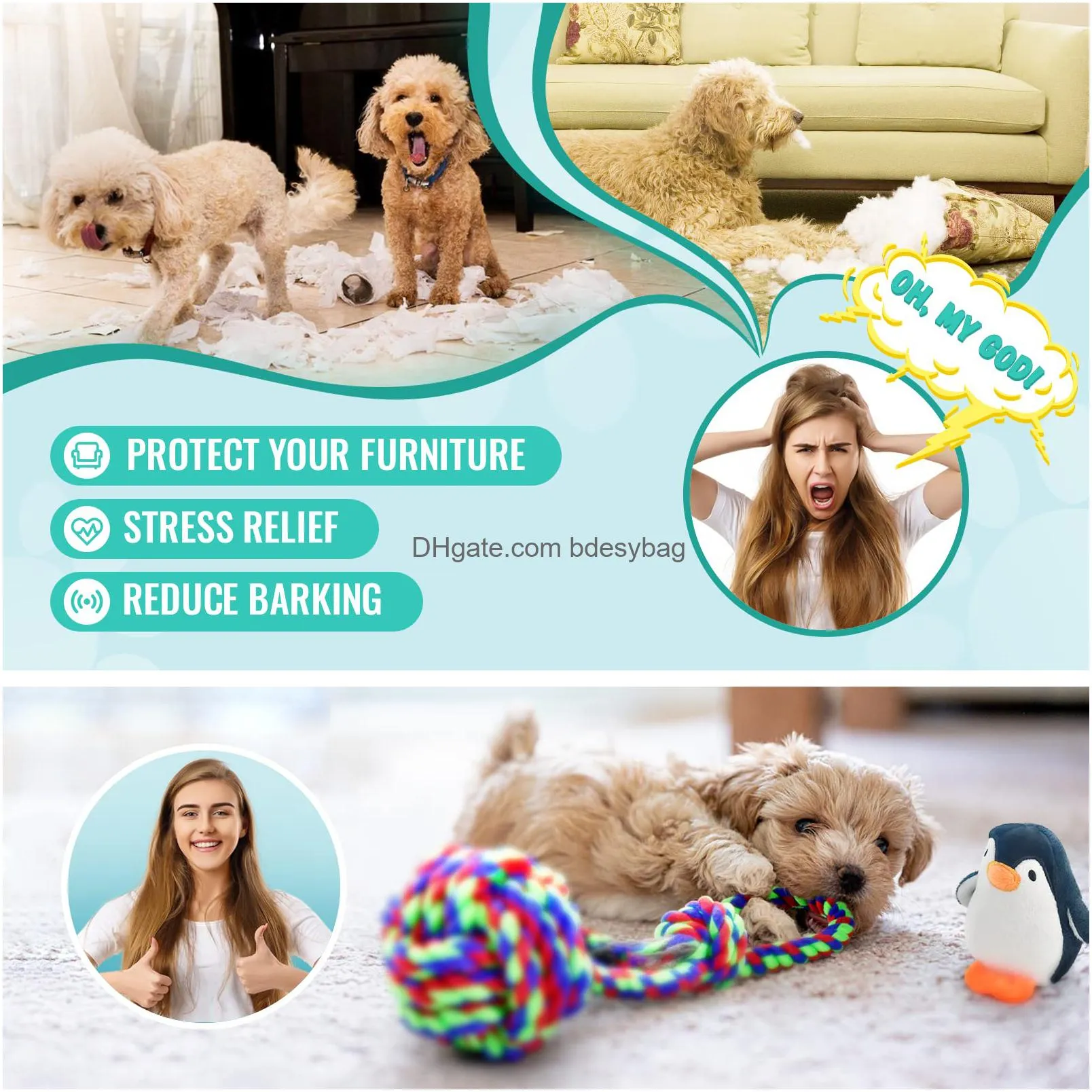 dog chew toys for small dogs durable rope dog toys for aggressive chewers puppy teething chew toys value tug interactive dog toys for puppies medium dog birthday toy set