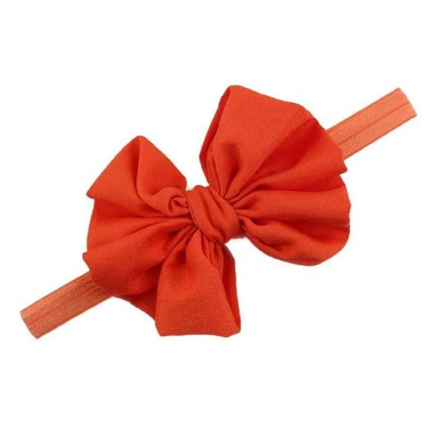 baby chiffon headbands for girls fashion hair bows kids boutique hair accessories children elastic hair bands bowknot head bands