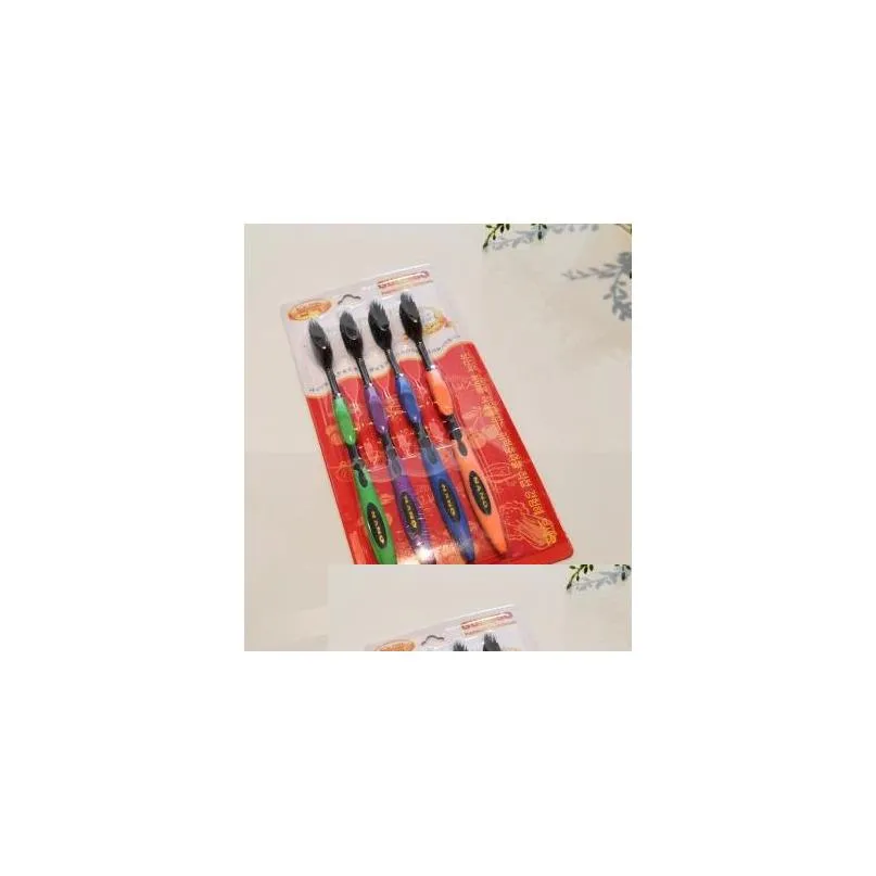 bamboo charcoal toothbrush odontologia wholesale 4pcs/lot bamboo toothbrush of dental care for soft brush wc37