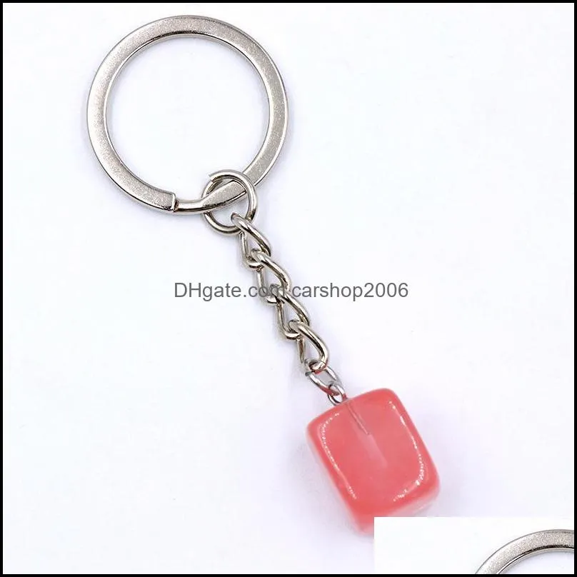 irregular cubic natural crytal stone keychains key rings silver color healing crystal car decor keyrings keyholder carshop2006