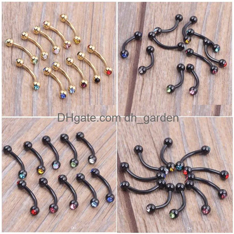 eyebrow piercing 16g ball banana ring labret bars hypoallergenic surgical steel body jewelry