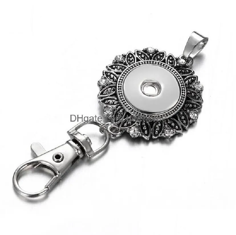 noosa snap button jewelry snap keychains beautiful crystal 18mm snap keychains lanyard key ring holder for women female