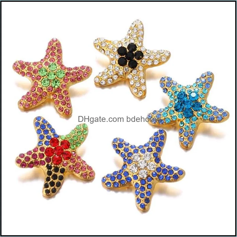 noosa crystal snap button 18mm chunks starfish ginger snap jewelry diy necklace bracelet accessory finding