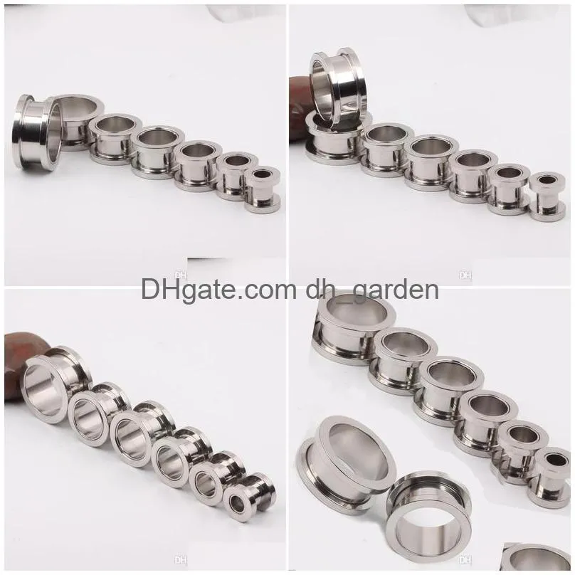 100pcs/lot mix 210mm cheap jewelrystainless steel screw ear plug flesh tunnel piercing body jewelry